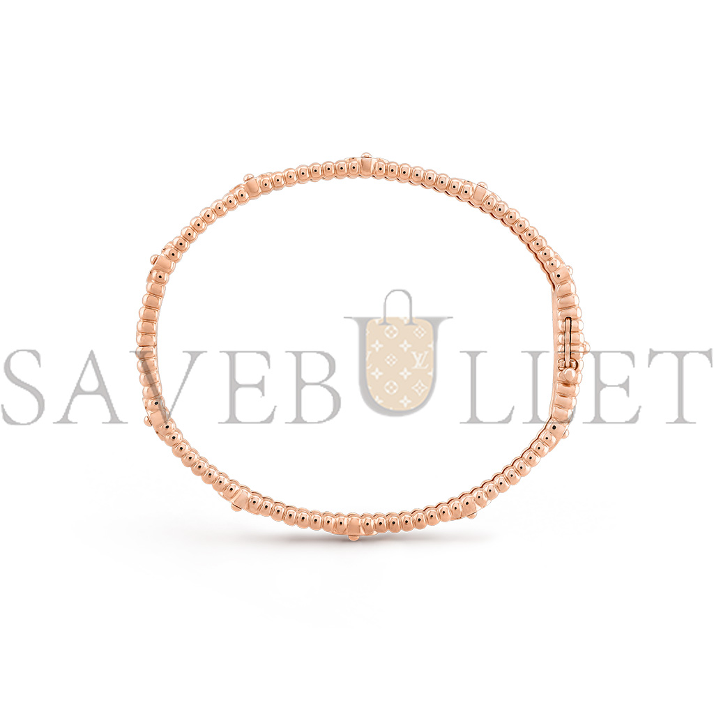 VAN CLEEF ARPELS PERLÉE SWEET CLOVERS BRACELET, EXTRA SMALL MODEL - ROSE GOLD, DIAMOND  VCARP6X000